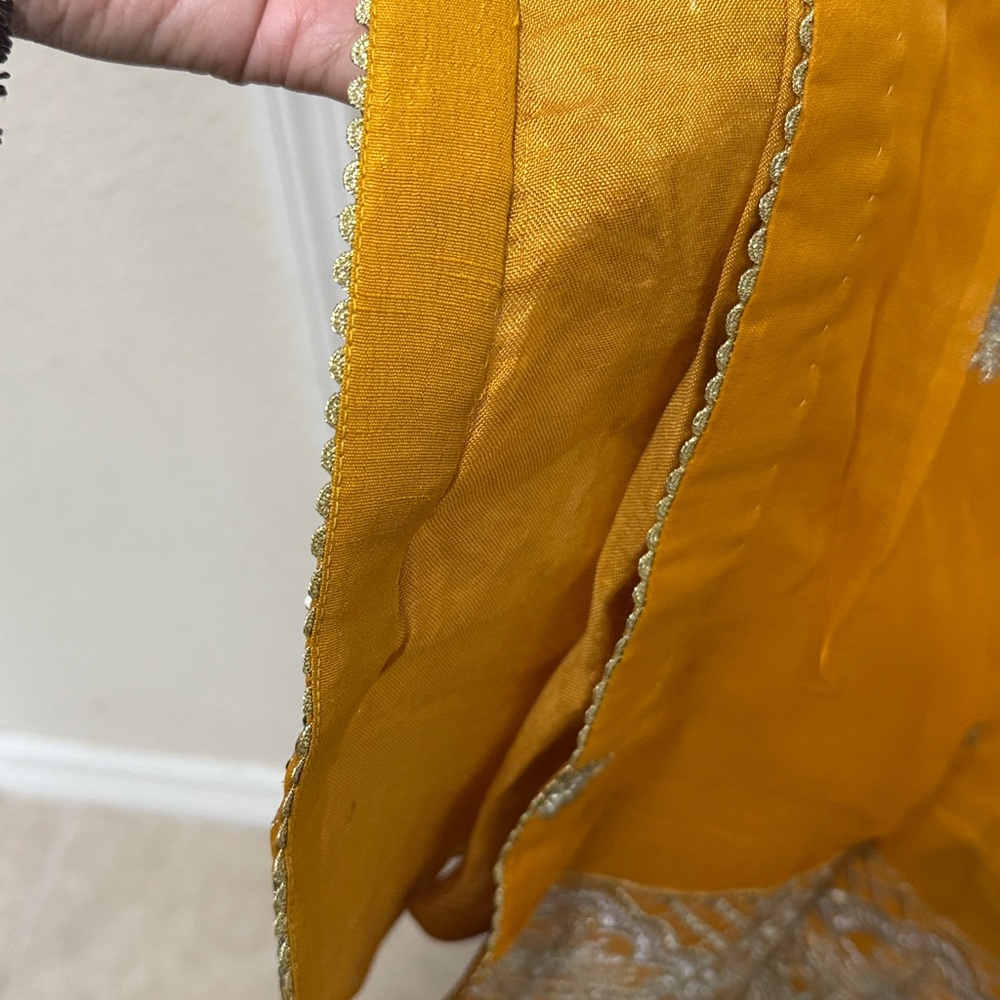 NWT Dress For Haldi yellow Indian Pakistani Event Wear Wedding Dress #829 - Picture 8 of 12
